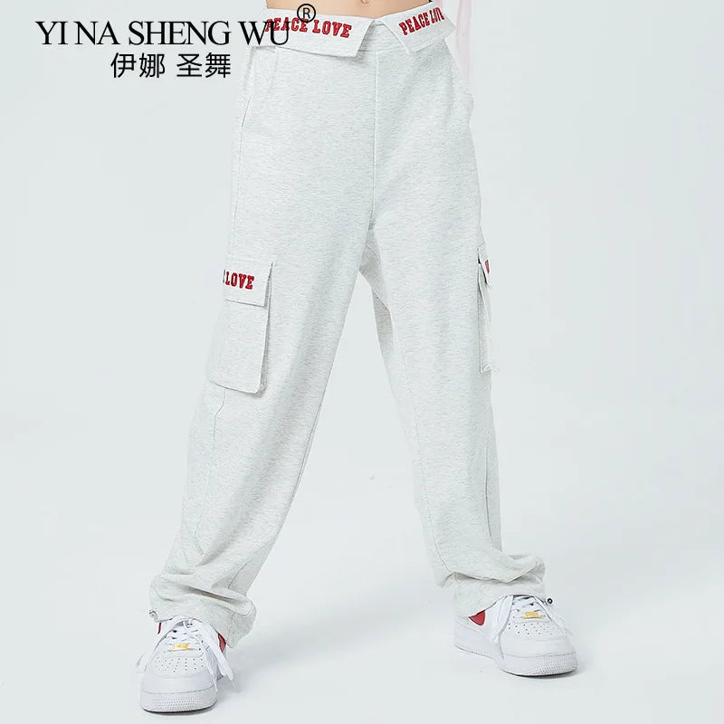 Girls Jazz Dance Clothing, Children's Performance Wear, Trendy Summer Street Dance Outfits for Street Shows, Kids Dance Costumes