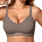 OEAK Women's Wireless Bras Scalloped Push-Up Bralettes No Underwire