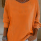 Womens Crew-neck Long-sleeve Pullover Top