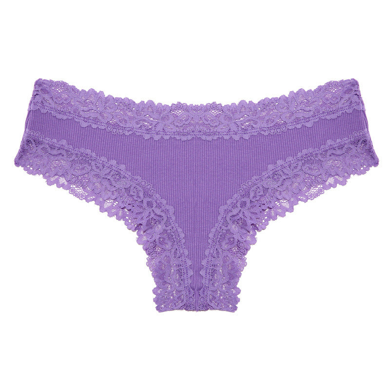 5PCS Set Women Lace Seamless Cotton Panties Sexy Brazilian P