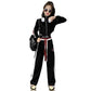 Childrens teenager girls Clothing Set Casual Sportwear Striped Short Top+Wide leg Pant 2pcs Girls Elastic Waist Trousers 4-15