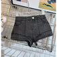 Girls' Summer Clothing Set 2025 New Style Baby Girl Style Internet Red Strap Top Denim Shorts Two Piece Set