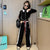 Childrens teenager girls Clothing Set Casual Sportwear Striped Short Top+Wide leg Pant 2pcs Girls Elastic Waist Trousers 4-15