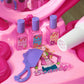 Kids Vanity Set with Mirror and Stool, Light and Sound, 15 Accessories, Pink