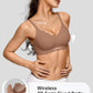 OEAK Women's Wireless Bras Scalloped Push-Up Bralettes No Underwire